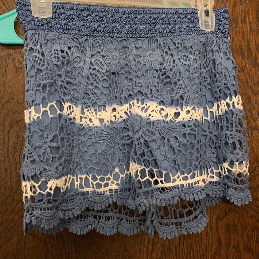Blue and white shorts